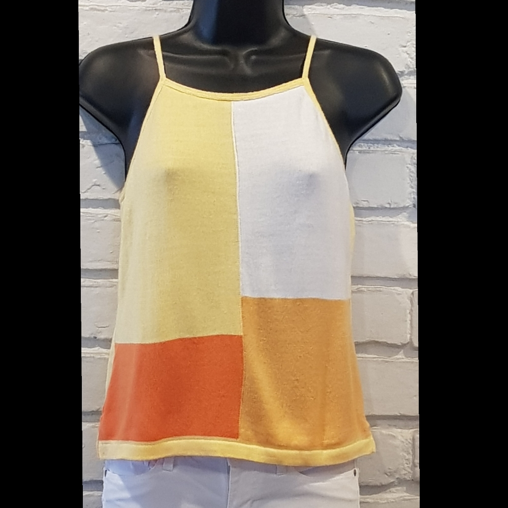 Vntg Millenium 60s inspired A line Color Block Top